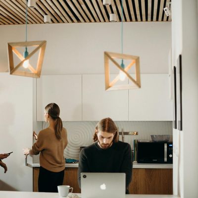 Collaborative team working on interior design solutions