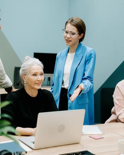 Expert female marketing director professional photograph