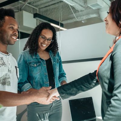 Expert providing online consultation from modern workspace